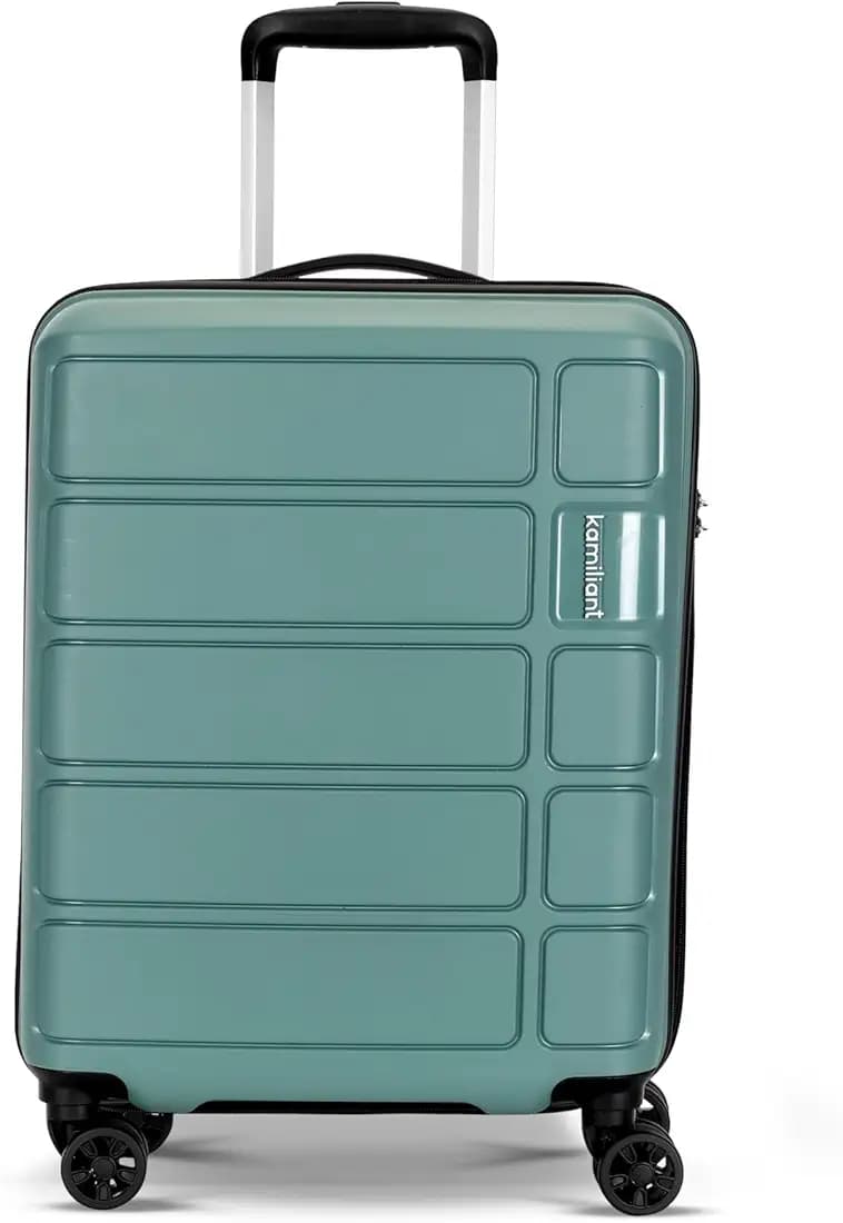 Kamiliant by American Tourister Small Harrier Edge 8W 56 Cms Cabin (PP) Hard Sided 8 Wheels Spinner Luggage/Suitcase/Trolley Bag (Slate Grey) (Double Wheel)