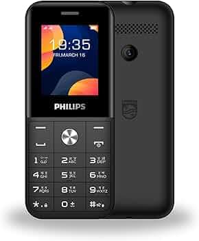 Philips All-New E2102 Sleek & Stylish |Keypad Mobile with 1.77" Screen|1000 MAH Battery | 2030mm Speaker| Wireless FM | Bright Torch| Digital Camera|Black