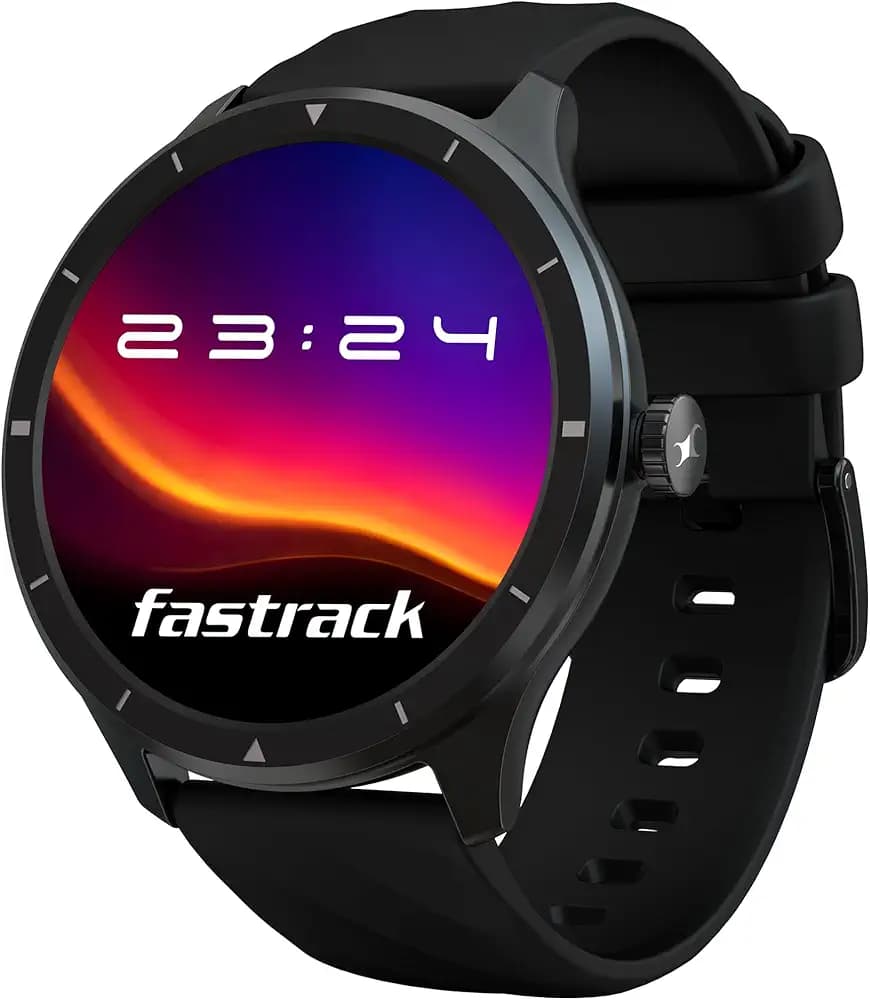 Fastrack FR2 Smart Watch, 1.38" UltraVU HD Display, Blazing Fast UI, Working Crown, AI Voice Assistant, IP68 Water & Dust Resistant, Health Suite, BT Calling, Smartwatch for Men & Women (Black)
