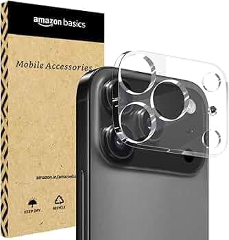 amazon basics Camera Lens Protector for iPhone 17 Pro Max (9H Hardness.Scratch Resistance) with Free Installation Kit Clear