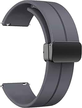 ACM Watch Strap Silicone Belt Magnetic Clasp 22mm compatible with Cmf By Nothing Watch Pro Smartwatch Sports Hook Band Grey