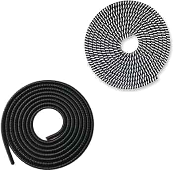 BKN Trending New Spiral Triple Colors 2M - 2Pcs Cable Cord Protectors Sleeve Winders | Super Long Size Cable Cord Protectors for Mobile Phone Charging Cable Earphones (White x Black,2pcs)