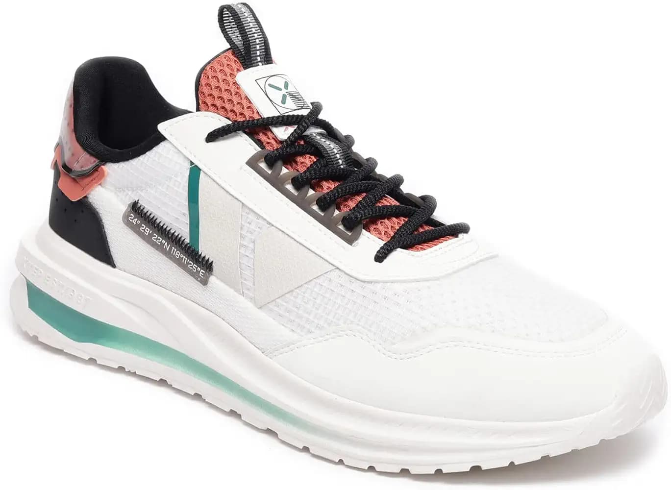 XTEP Lace Up, Textile Upper with a Synthetic Leather and Coated Textile Overlay, Flat Heel for Stability, EVA Sole, Off White & Black Retro Casual Shoes for Men