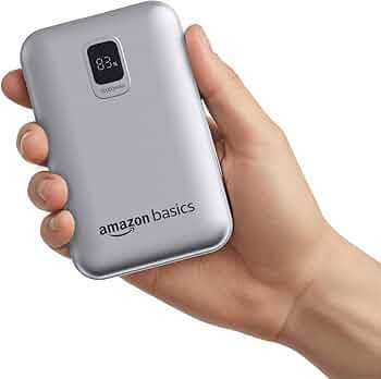 Amazon Basics 20,000mAh 35W Fast Charging Power Bank | Nano Size | Triple Output | Two Way Fast Charge | Charge Three Devices Simultaneously | - Silver