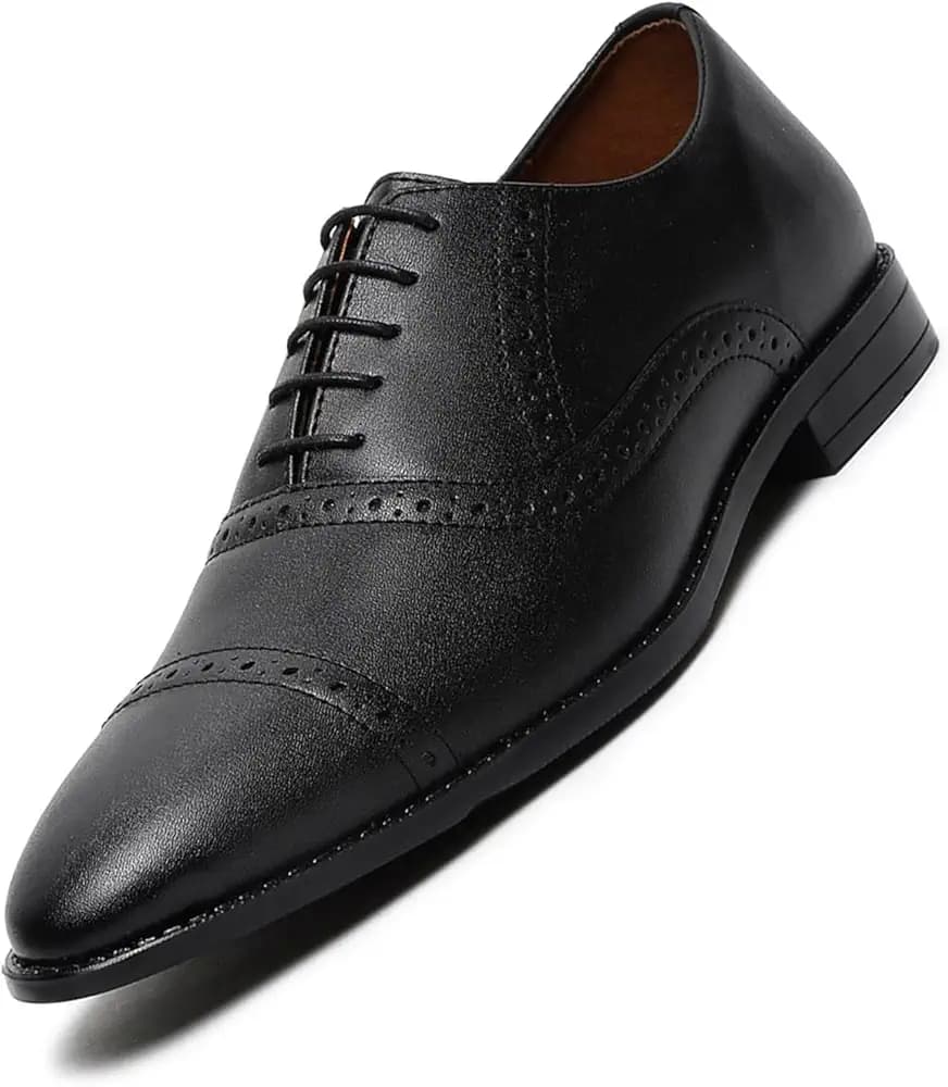 LOUIS STITCH Men's Formal Lace-up Oxford Shoes for Men | Solid Design | Ideal for Formal, Business Casual, and Parties (LSRG_OX)