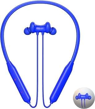 Bluetooth Neckband Headphones, Wireless, Built-in Mic, Deep Bass, Long Battery Life, Sweat-Resistant, for Calls and Music High Sound Qualaty Best Battery (Blue)