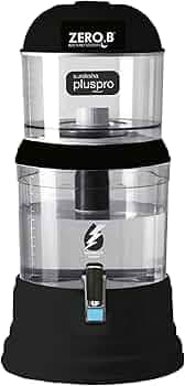 Zero B Zerob Suraksha Plus Pro 15L Gravity Water Filter | 4-Stage Resin + Carbon Purifier | Kills 99.99% Germs | Non-Electric, Chemical-Free | For Home, Office & Outdoor | Black