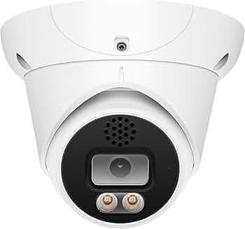 GW Security Full-Time Color Night Vision Two-Way Audio 4K 8MP Outdoor/Indoor Wide Angle PoE IP Turret Security Camera (GW809501T)