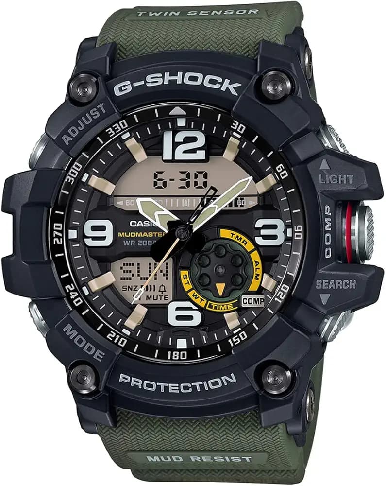 Casio G-Shock GG-1000-1A3DR Black Analog-Digital Dial Green Resin Strap Men's Watch Mud Resistant Shock Resistant G662