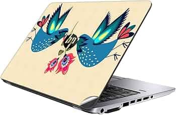 GADGETS WRAP Printed Vinyl Top Only Skin Sticker Decal for HP Elitebook 820 G1 Laptop - Two Pigeon Lovers