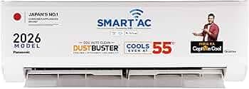 Panasonic 1.0 Ton 3 Star,New star rated,Premium WiFi Inverter Smart Split AC(DustBuster Tech,Matter Enabled, AI, Higher Airflow, Copper Cond.,8-1 Convertible, 2-Way,PM0.1 Filter,CS/CU-SU12BKY3W,White)