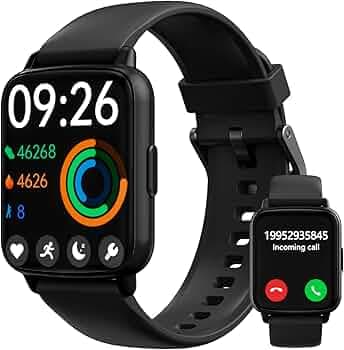 DIVElink Smart Watches for Men Women Fitness - Fitness Tracker with Blutooth Call 24/7 Heart Rate SpO2 Sleep Monitor iP68 Waterproof 100+ Sport Mode Activity Trackers Compatible iPhone Android Phones