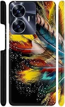 Colorful Pigeon Feathers | Designer Printed Hard Back Cover for Realme C55 Premium, Attractive, and Uniquely Crafted Smartphone Case