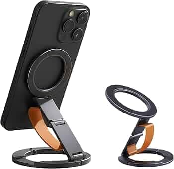 Magnetic Phone Holder for Car, Gym, Train, Desk – N52 Strong Magnet Universal Mount Stand Compatible with iPhone, Samsung, Huawei, Xiaomi – Aluminum Alloy, 270° Rotation