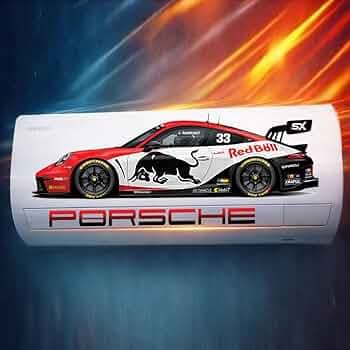 Art Smart Trending Porschhe 911 Racing AC Sticker, Air Conditioner Premium Vinyl, HD Gloss Finish, 24 Inches, for AC, Wall, Door, Glass (White)
