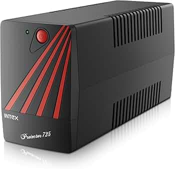 Intex 725 UPS Protector 230V & 360W Output Power | Connect Upto 3 Devices | Power Backup UPS System & Auto Restart | Ideal for Home, Office, Desktop PC & Home-Electronics (Black)
