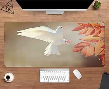 Gadgets WRAP Extended Large 18x36inch Mouse Pad Desk Mat Anti-Slip Base Spill-Resistant for Laptop, MacBook, Gaming Computer - Pigeon Flying