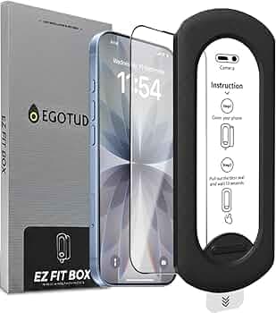 EGOTUDE for iPhone 17 & 16 Pro Tempered Glass 9H Hardnes Edge-To-Edge Coverage Screen Guard Protector with Easy Fit Auto Dust Removal Kit