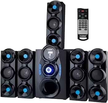 Jumbo Smart Home Theatre with 5.1 Multimedia Speaker and USB,AUX,FM and Bluetooth Connectivity 9500 Output RMS Watt with 75db Signal to Noise Ratio Perfect for Home Audio System (Blue)
