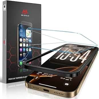 Mr.Shield [2 Pack] Screen Protector for iPhone 16 Pro Max - 9H Hardness Tempered Glass Screen Guard, Military Grade Shatterproof, Easy Installation Tray, HD Clarity, Case-Friendly