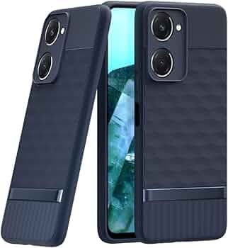 Polycarbonate Back Case Cover for iQOO Z9 Lite 5G Rugged Dual-Layer Shockproof Protective Case with Camera Protection for iQOO Z9 Lite 5G (Blue)