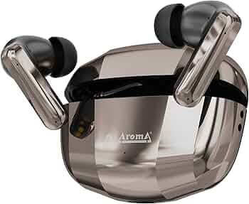 AROMA TWS2 Echo V5.4 True Wireless Earbuds – up to 60H Playtime | ENC | Fast Charging | Heavy Bass | Bluetooth | Glossy Gold