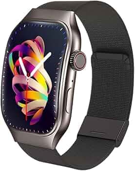 PunnkFunnk Newly Launched Fitrivo SmartWatch 2.01" Curved AMOLED Display, 100+ Watch Faces, Crown Control, 100+ Sports Modes, Bluetooth Calling, IP67 for Men & Women (Millanese Black)