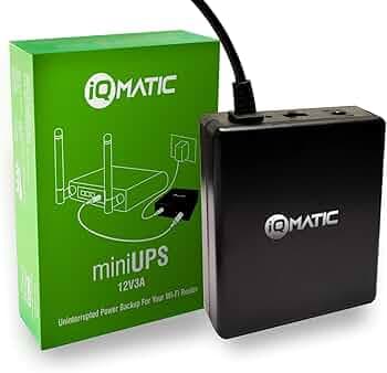 IQMATIC Mini UPS | Up to 4 Hours Backup with 12 Months Warranty | Compact UPS for 12V (0.5A-3A) WiFi Router & Broadband Modem | Zero Lag Power Backup for Power Cuts
