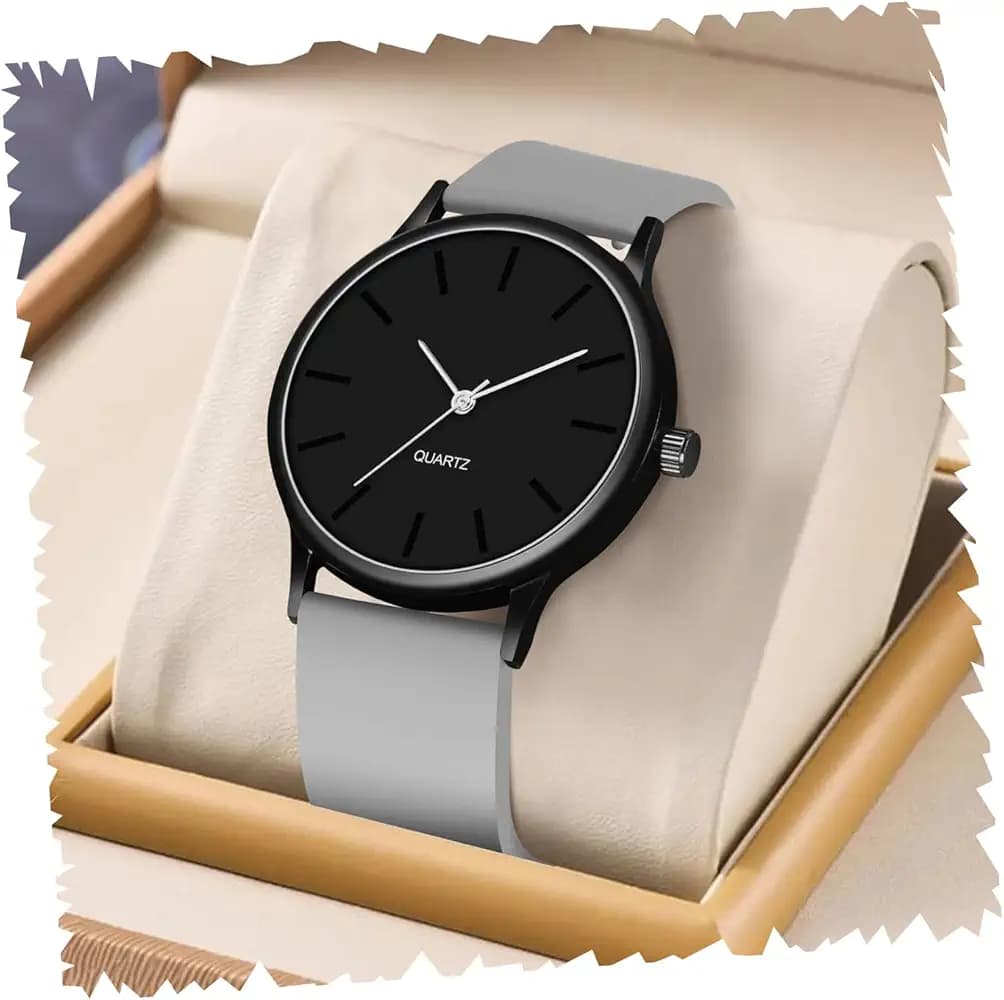 Acnos Black Colour Dial with Softest Silicone Multi Colors Strap Analog Wrist Watch for Men Boys