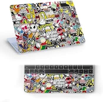 Design 13 Top+Wrist Pad Vinyl Laptop Skin/Sticker/Cover for 15 to 15.6 Inches Laptops Laminated-Removable-HD Quality Compatible for Hp-Dell-Sony-Lenovo-Asus etc.(15x10 Inches)