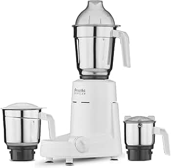 Preethi Popular MG 142 mixer grinder 750-Watt (White), 3 Jars with with 2yr Guarantee & Lifelong Free Service