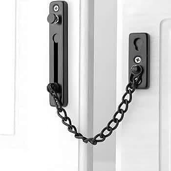 Heavy Duty Door Chain Lock with 360° Eye Viewer for Main Door – Premium Safety Door Latch for Home Security, Suitable for Bedroom, Bathroom & Sliding Doors Lock (Black)