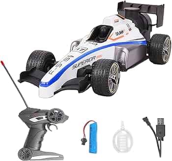 Remote Control High Speed F1 Formula Racing Car Toy LED Light with Mist Smoke Spray Function RC Racing Car 2 Wheel Drive Children Toy High Speed Car Gift for Boys and Girls (Multi Color)
