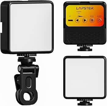 Lapster Luma Maxx LED Video Light for Video Shooting YouTube,Zoom Meeting, Photography Lighting with Clip Dimmable and Rechargeable for Camera Selfie Stick Tripod Laptop Cellphone and Other Gadgets