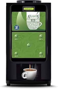 ATLANTIS Neo 3-Lane Premix Based Tea & Coffee Vending Machine | 3 Liters Hot Tank Capacity | Dedicated Hot Water Option| For Shops, Offices, Hotels & Restaurants| No Milk Required