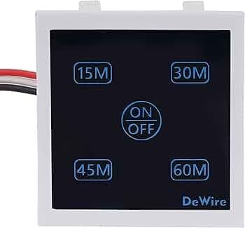 DeWire Auto Cut Off Timer 1 Way Switch For Water Motor Pump,Water Heater,Exhaust Fans,Mosquito Repellent,Humidifier,Air Purifier,Room Heaters & Lighting Loads Up To 10 AMPS (15,30,45,60 Mins),White