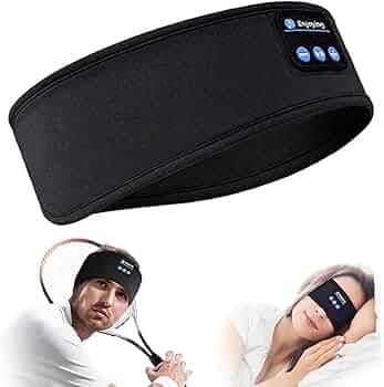 Bluetooth Headband Sleep Headphones, Upgraded Soft Sleeping Wireless Music Sport Headbands, Long Time Play Sleeping Headsets with Built in Speakers, Perfect for Workout, Running, Yoga, Black