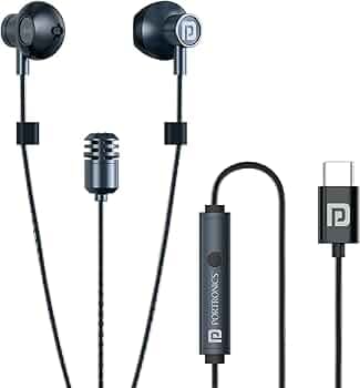 Portronics Conch One India 1st Type C Wired Earphone With in-Built Karaoke Mic,Deep Bass,8 Karaoke Mode,4 EQ Modes,Easy Control, Compatible With Karaoke Apps, Compatible with All Type C Devices(Black)