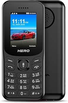 Lava Hero Shakti 2026 Dual Sim Keypad Mobile Phone (with Vibration Alert) | 1.8" Display | Super Saving Battery Mode | Stylish Design | Number Talker | (Black)| Type-C