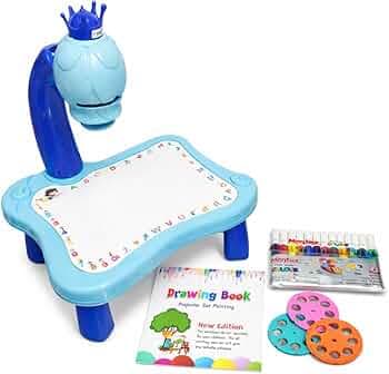 Smart Projector Drawing Board for Kids | Trace & Draw LED Projector Table with 24 Patterns, 12 Color Pens & Art Book | Educational Creative Doodle Toy for Boys & Girls Age 3+