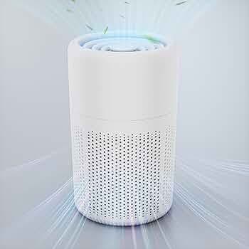 Air Purifier for Home and Office, H13 True HEPA with Activated Carbon Filter, 3-Stage Filtration, 37dB Quiet Operation, White, 12x19CM