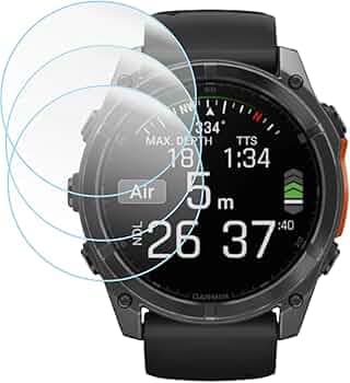 Tempered Glass Screen Protector Compatible With Garmin Fenix 8 (Solar/Amoled) 51mm / Garmin Fenix 7X/7X Pro (Solar/Sapphire Solar) / Epix/Epix Pro/Epix Pro Gen2 (51mm) (Pack of 3)