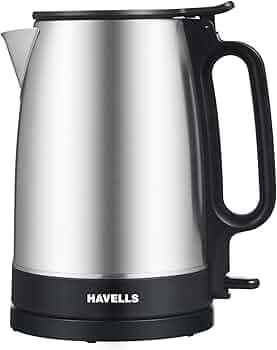 Havells Vesta Electric Kettle| Large 1.7L| 2000 Watts| 360° Cordless Control| Wide Mouth for Easy Use|Triple Safety Protection | Premium SS Body| 1Yr Door Step Warranty by Havells