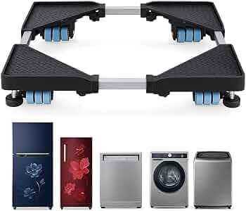 PM Premium Heavy Duty 24 Wheel Adjustable Stand/Trolley/Suitable for Front&Top Load Washing Machine/Refrigerator, Dishwasher/Capacity Upto 500 Kg Washing Machine 6.5/7/8/9/10 Kg(Metal)