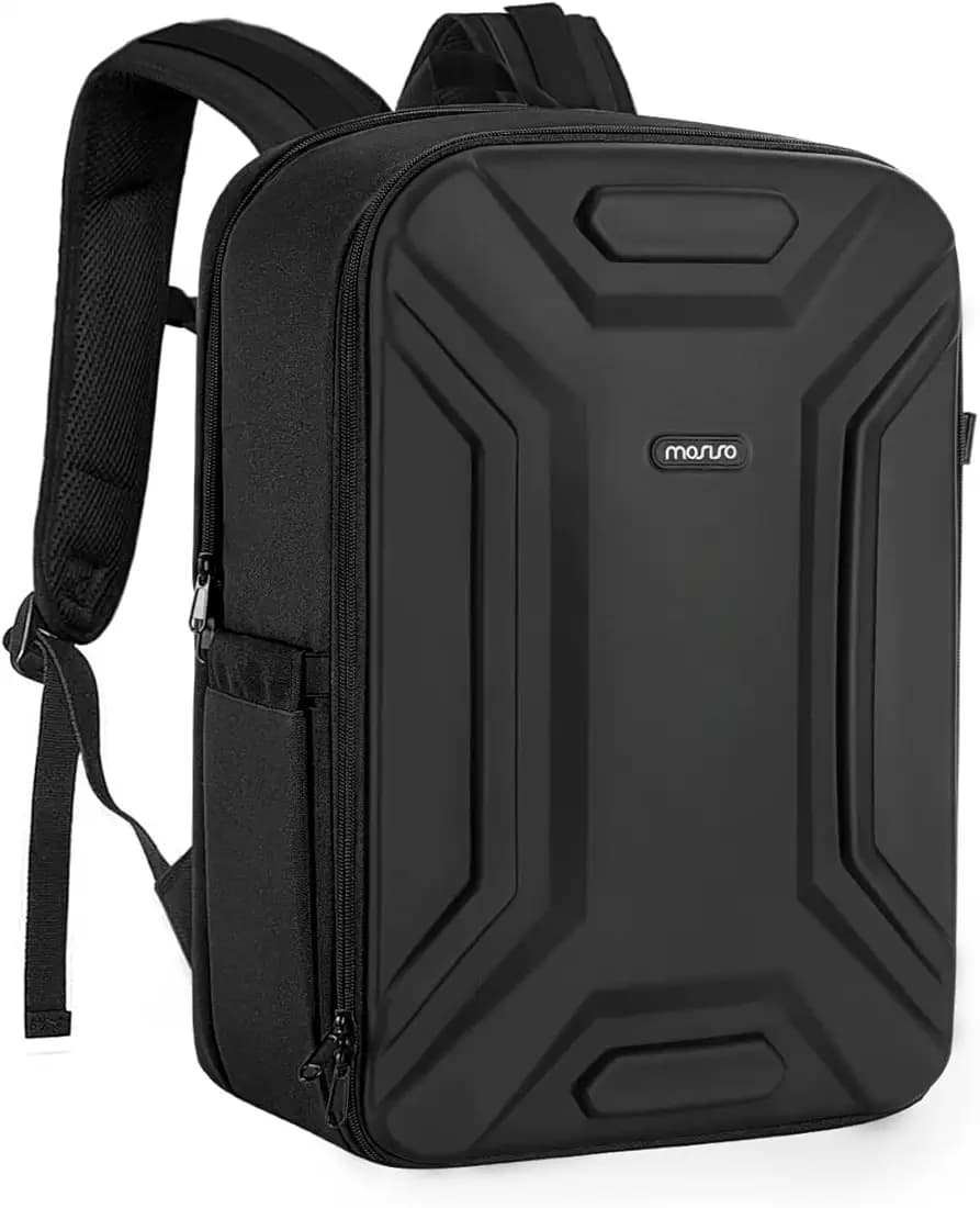 MOSISO Camera Backpack, Camera Bag Waterproof Symmetric Geometric Hard Shell with Tripod Holder&15-16 inch Laptop Compartment