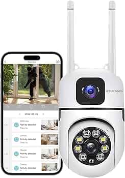 securinnov 4+4MP Smart WiFi PTZ CCTV Camera for Home Indoor Outdoor | 360° Rotation | Color Night Vision | Motion Detection | Two-Way Audio | Wireless Security Camera | Mobile App V380 Pro
