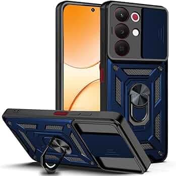 AIBEX® Back Cover Compatible for Realme Narzo 90X 5G / Realme C85 5G / Realme 15X 5G | D10 Tough Armor Case | Sliding Camera Shield | 360° Protection | Kickstand Ring Holder | Military-Grade Bumper