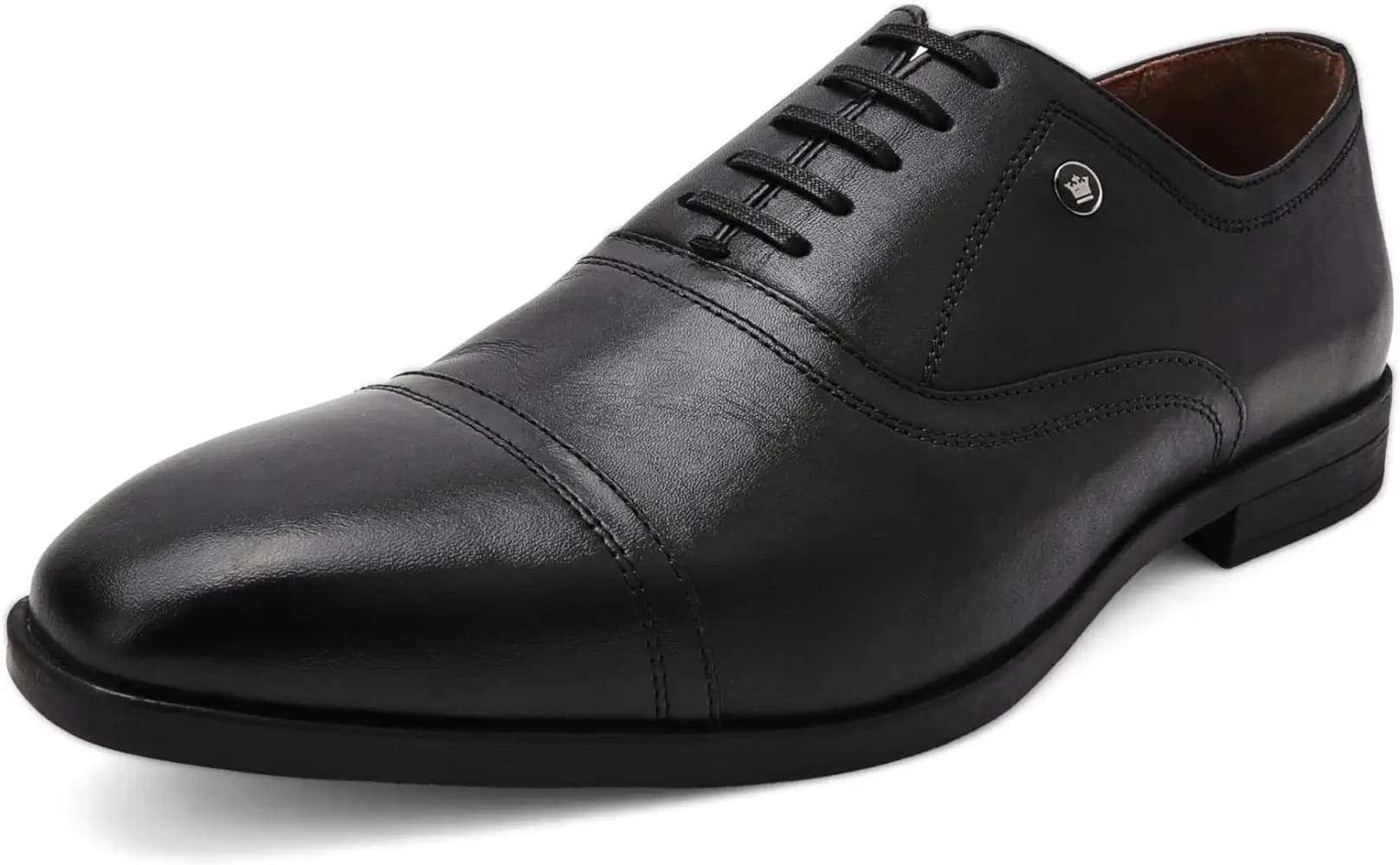 Louis Philippe Men Premium Leather Breathable Lining Material Anti Slip with Heel TPR Sole Formal Oxford Shoes