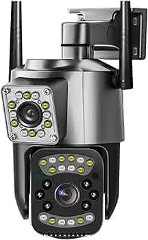 Maizic Smarthome 4G/5G SIM 5+5MP Dual Lens/Screen Pan & Tilt Zoom CCTV Outdoor Camera, Weatherproof(IP66), 2 Way Talk, Motion Detect, Supports SD Card Up to 256 GB, (Black Outdoor 4g)