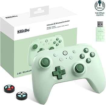 8Bitdo Ultimate C 2.4g Wireless Controller for Windows PC, Android, Steam Deck and Raspberry Pi, 25 Hours of Play with 2 Hours Charging Time (Green)